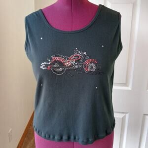 Don't Mess with Texas Sequin Chopper Tank Top XL repaired biker cotton